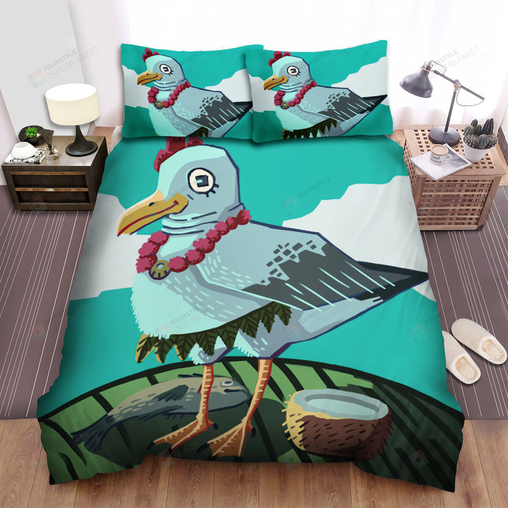 The Wild Animal - The Seagull Wearing Flowers Necklace Bed Sheets Spread Duvet Cover Bedding Sets