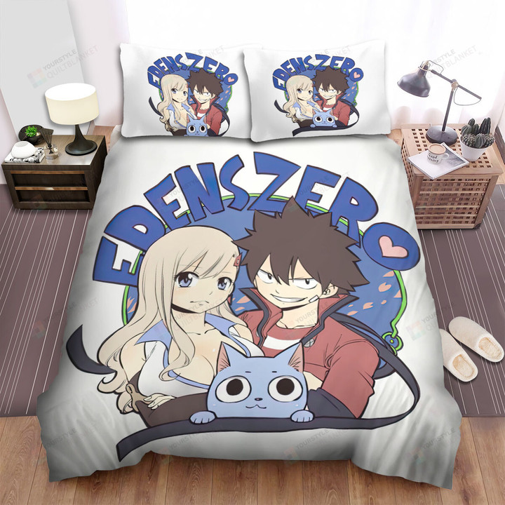 Edens Zero Shiki & Rebecca With Happy Bed Sheets Spread Duvet Cover Bedding Sets