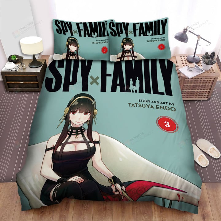 Spy X Family Yor On Volume 3 Art Cover Bed Sheets Spread Duvet Cover Bedding Sets
