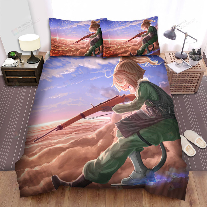 The Saga Of Tanya The Evil Tanya At Sunset Artwork Bed Sheets Spread Duvet Cover Bedding Sets