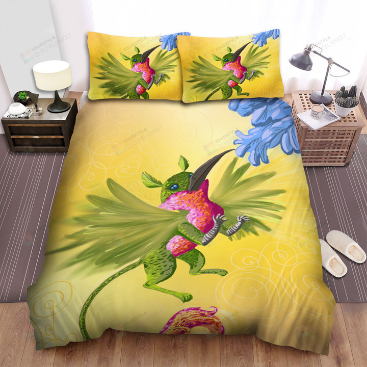 The Wild Animal - The Green Griffin Hummingbird Taking Honey Bed Sheets Spread Duvet Cover Bedding Sets