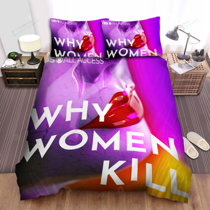 Why Women Kill Artistic Lips Bed Sheets Spread Comforter Duvet Cover Bedding Sets