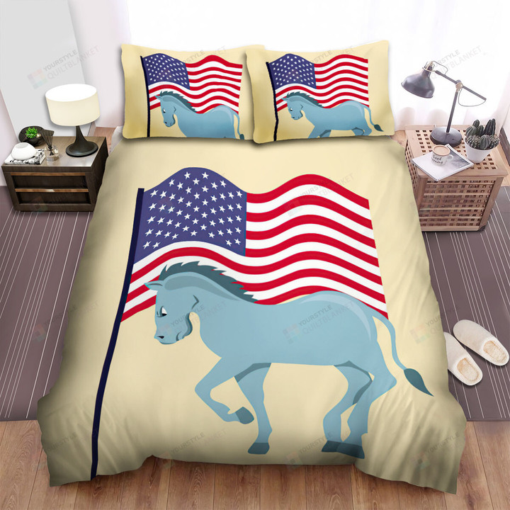 The Cattle - The Donkey Under The American Flag Bed Sheets Spread Duvet Cover Bedding Sets