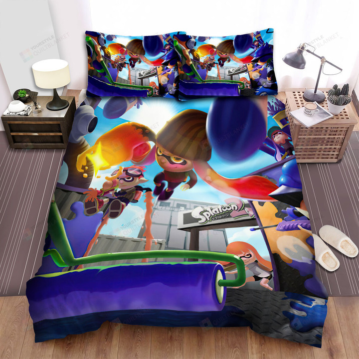 Splatoon - Into The Battle Bed Sheets Spread Duvet Cover Bedding Sets