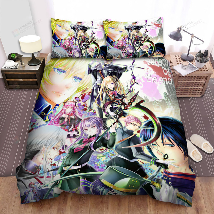 Seraph Of The End Main Characters In One Bed Sheets Spread Duvet Cover Bedding Sets