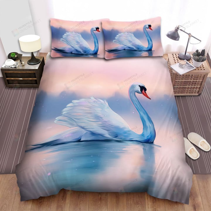 The Wild Animal - The Swan Swimming Alone Bed Sheets Spread Duvet Cover Bedding Sets