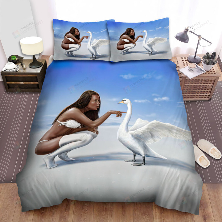 The Wild Animal - Pointing The Swan Bed Sheets Spread Duvet Cover Bedding Sets