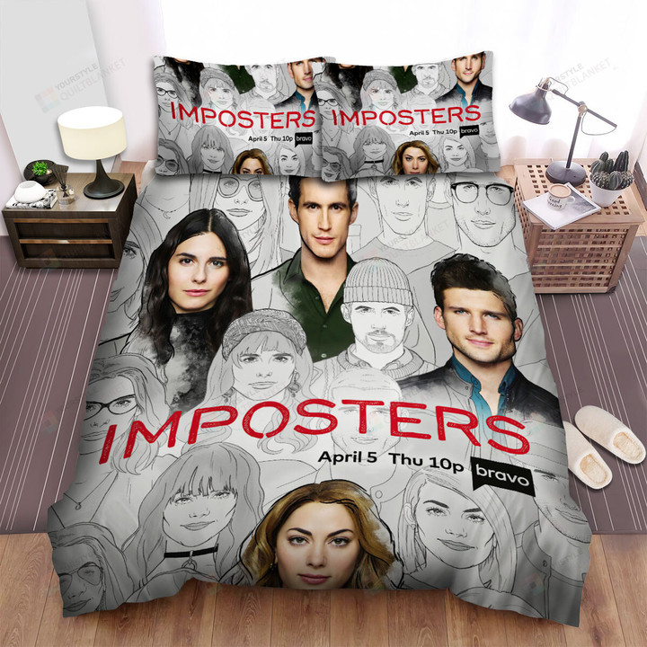 Imposters (2017–2018) Poster Movie Poster Bed Sheets Spread Comforter Duvet Cover Bedding Sets Ver 1