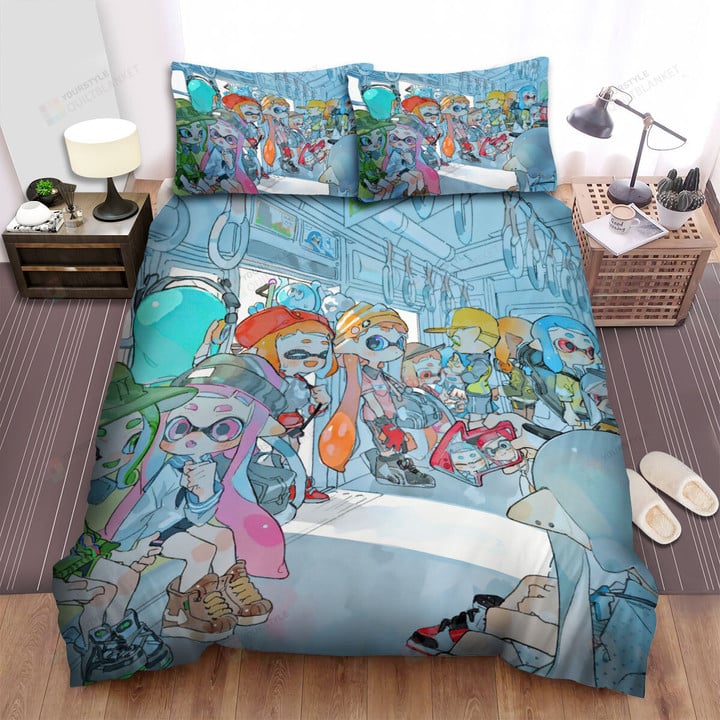 Splatoon - On The Train Bed Sheets Spread Duvet Cover Bedding Sets