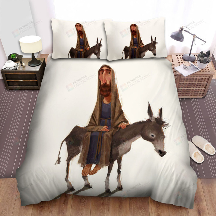 The Donkey Carrying The Old Man Bed Sheets Spread Duvet Cover Bedding Sets