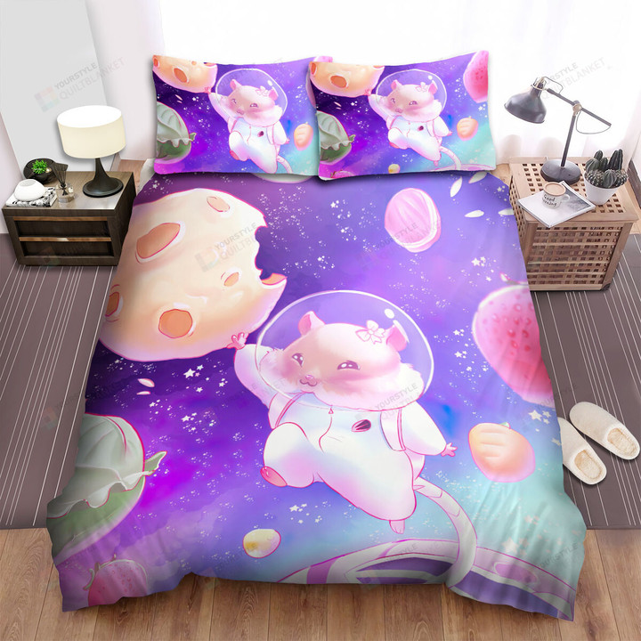 The Cute Animal - The Hamster Lost In The Space Bed Sheets Spread Duvet Cover Bedding Sets