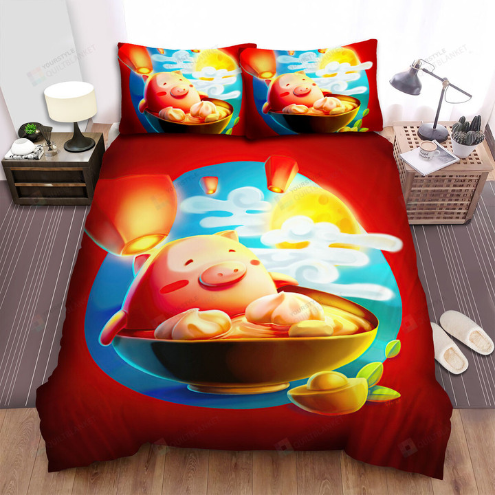 The Pig In A Bowl Bed Sheets Spread Duvet Cover Bedding Sets