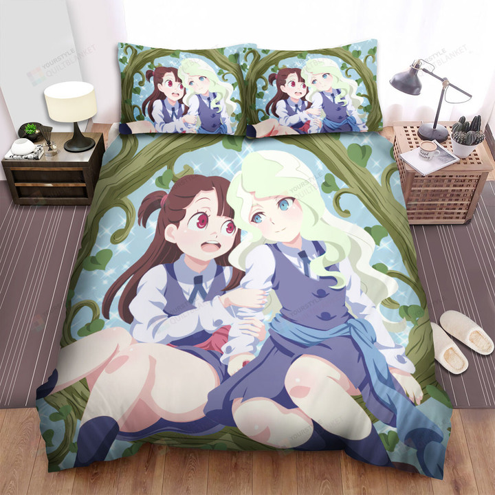 Little Witch Academia Akko & Diana Romantic Moment Bed Sheets Spread Duvet Cover Bedding Sets