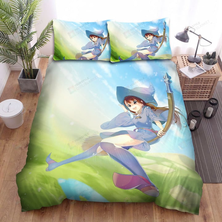 Little Witch Academia Atsuko Kagari Flying In The Sky Bed Sheets Spread Duvet Cover Bedding Sets