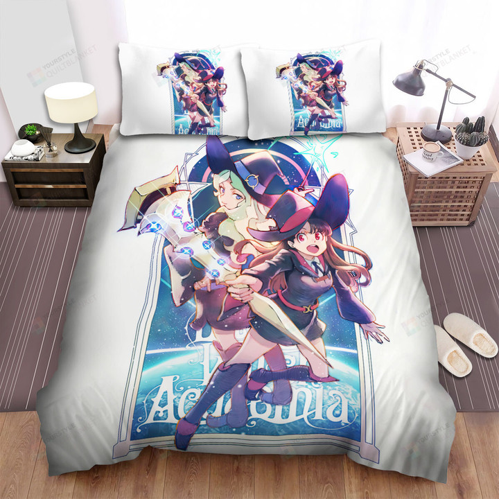 Little Witch Academia Akko & Diana Illustration Bed Sheets Spread Duvet Cover Bedding Sets
