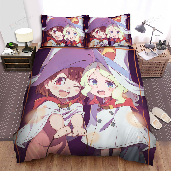 Little Witch Academia Akko & Diana Trick Or Treat Bed Sheets Spread Duvet Cover Bedding Sets