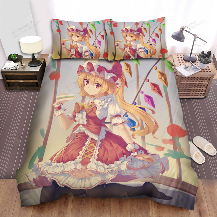 Touhou Flandre Scarlet In Red & White Dress Bed Sheets Spread Duvet Cover Bedding Sets