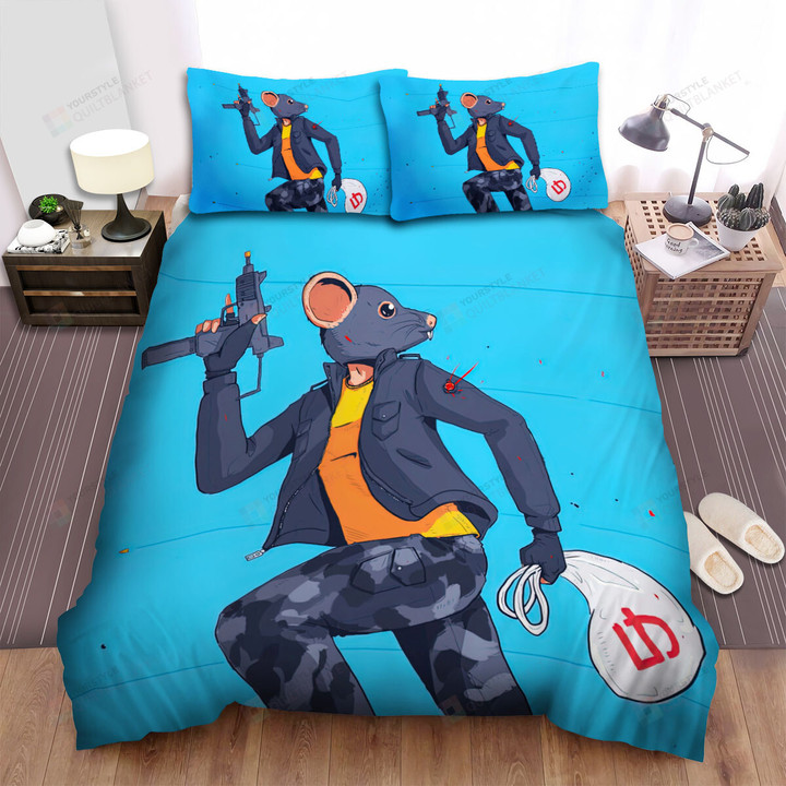 The Wildlife - The Rat Running With A Bag Bed Sheets Spread Duvet Cover Bedding Sets
