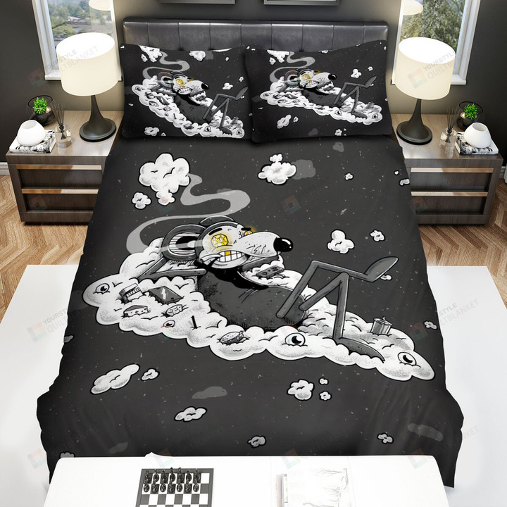 The Wildlife - The Smoking Rat Lying On Cloud Bed Sheets Spread Duvet Cover Bedding Sets