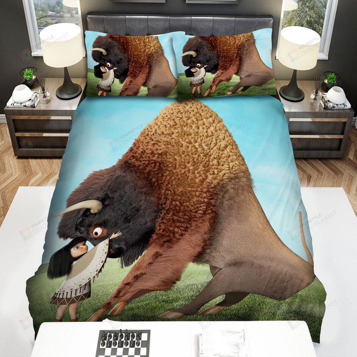 The Wild Animal - Rubbing The Bison Art Bed Sheets Spread Duvet Cover Bedding Sets