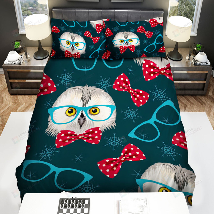 The Wildlife - The Owl Wearing Red Tie Bed Sheets Spread Duvet Cover Bedding Sets