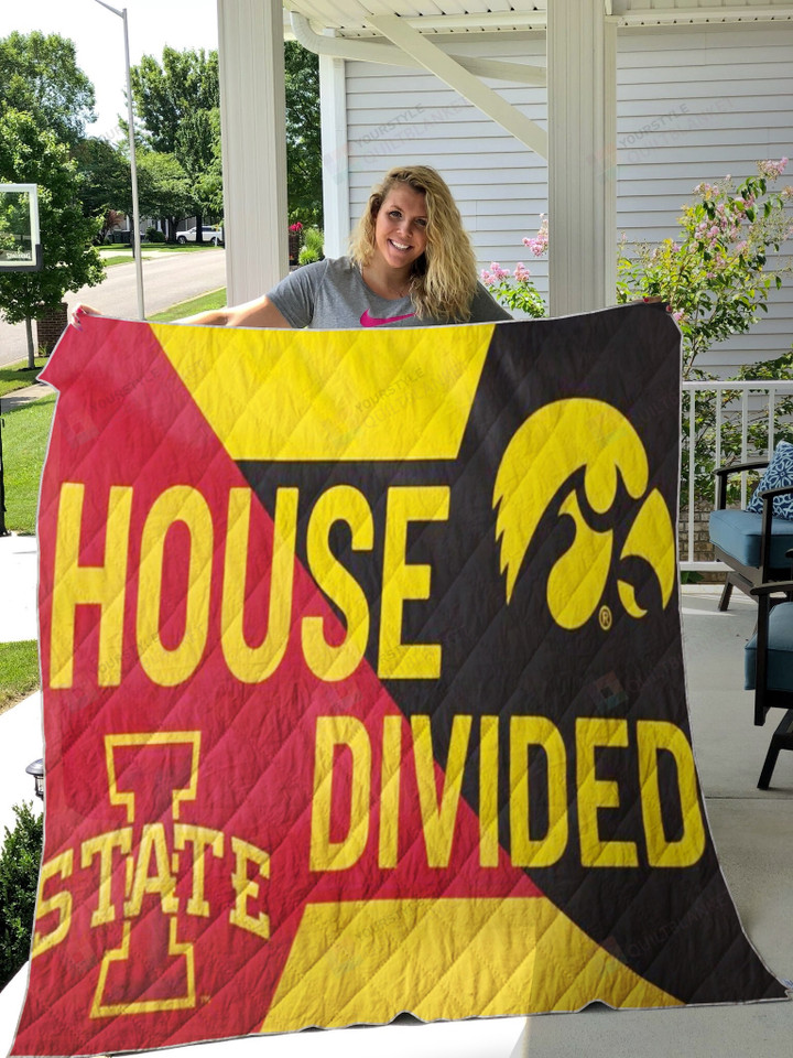 Iowa State And Iowa Hawkeyes Quilt Blanket