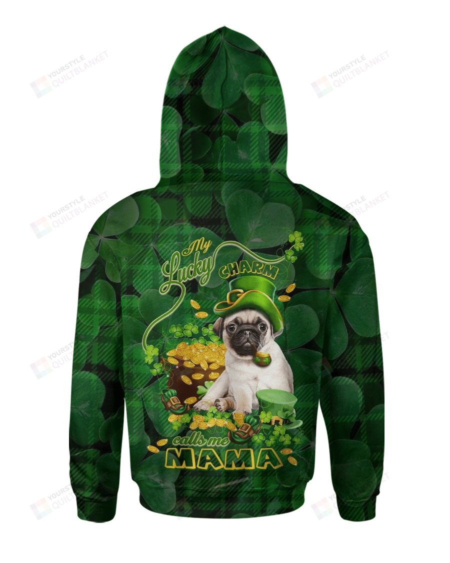Pug Dog My Lucky Charm Calls Me Mama St Patrick�s Day 3D All Over Print Hoodie, Zip-up Hoodie