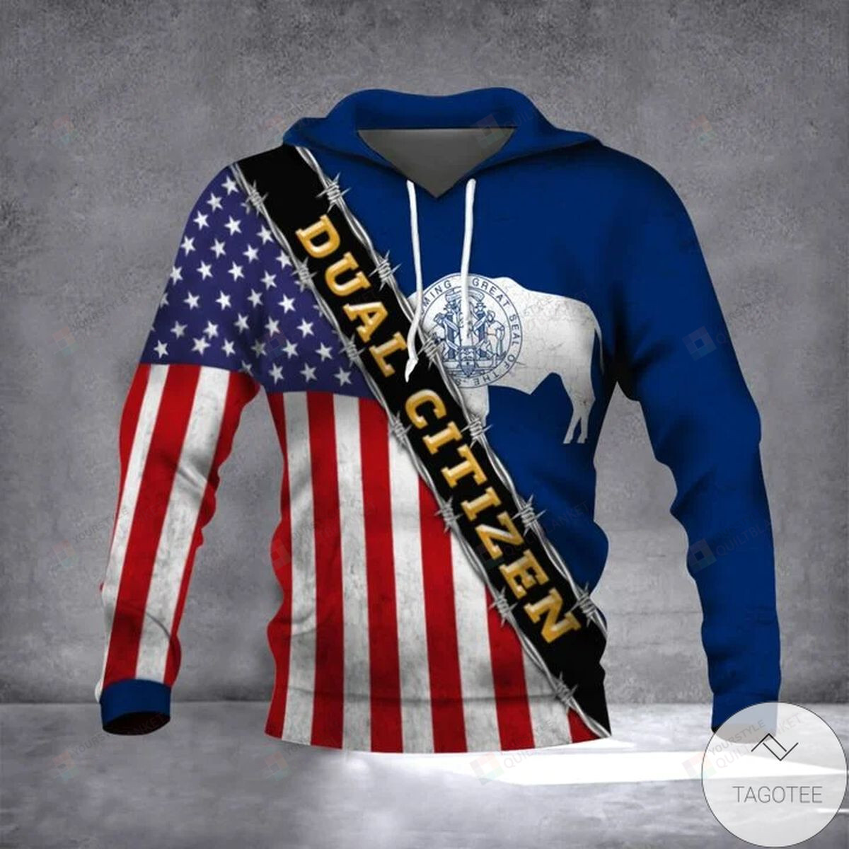 Wyoming Dual Citizen American Wyoming State Flag 3D All Over Print Hoodie, Zip-up Hoodie