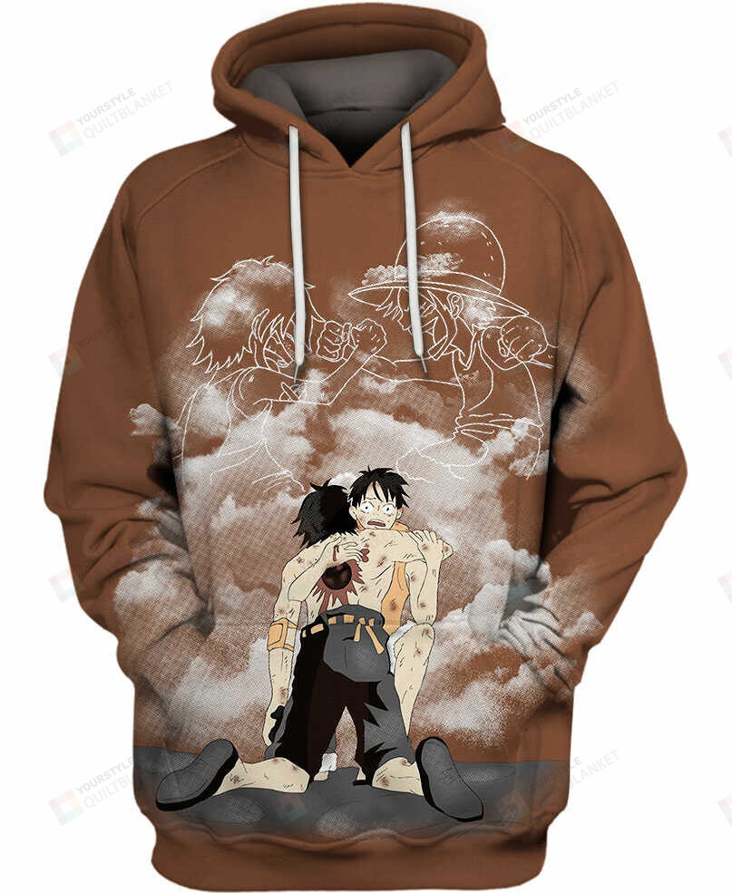 Luffy And Ace 3d All Over Print Hoodie, Zip-Up Hoodie