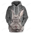 Love The Bunny 3D All Print Hoodie, Zip- Up Hoodie