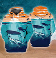 Scuba Diving With Turtle In The Sunset 3D All Print Hoodie, Zip- Up Hoodie