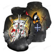 Knights Templar 3D All Over Print Hoodie, Zip-up Hoodie