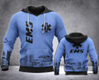Blue EMS 3D All Print Hoodie, Zip- Up Hoodie