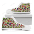 Pixel Vegetables Pattern Print White High Top Shoes For Men And Women