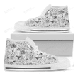 White And Black Wicca Magical Print White High Top Shoes For Men And Women