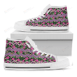 Tropical Hibiscus Flowers Aztec Print White High Top Shoes For Men And Women