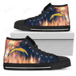 Fighting Like Fire Los Angeles Chargers NFL Canvas High Top Shoes