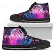 Purple Galaxy Space Blue Stardust Print High Top Shoes For Men
