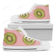 Kiwi Slices Pattern Print White High Top Shoes For Men And Women