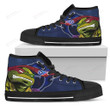 Turtle Tennessee Titans Ninja NFL Canvas High Top Shoes