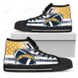 Flag Rugby Los Angeles Chargers NFL Canvas High Top Shoes