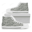 Tan Digital Camo Pattern Print White High Top Shoes For Men And Women