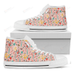 Pastel Cactus And Succulent Print White High Top Shoes For Men And Women