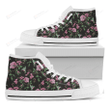 Vintage Floral Hummingbird Print White High Top Shoes For Men And Women