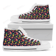 Watercolor Tropical Pattern Print White High Top Shoes For Men And Women