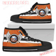New York Islanders Logo Vintage Biker Wings High Top Shoes