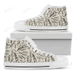 Hand Drawn Mantis Pattern Print White High Top Shoes For Men And Women