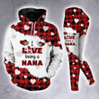 I Love Being A Nana Red Caro Grandma All Over Print 3D Legging