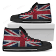 Old Grunge Union Jack British Flag Print High Top Shoes For Women