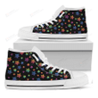 Rainbow Stars Pattern Print White High Top Shoes For Men And Women